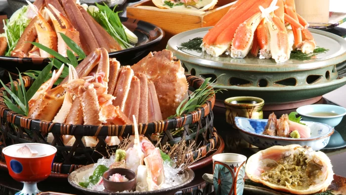 【間人蟹フルコース】 京都府認定「蟹料理・現代の名工」当館でしか味わう事ができない蟹料理です